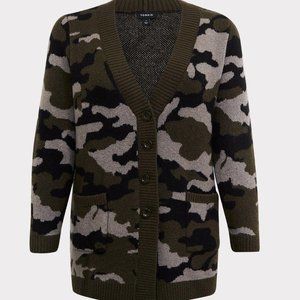 New Torrid  Camo Button Front Cardigan sz 6X Plus new with tags